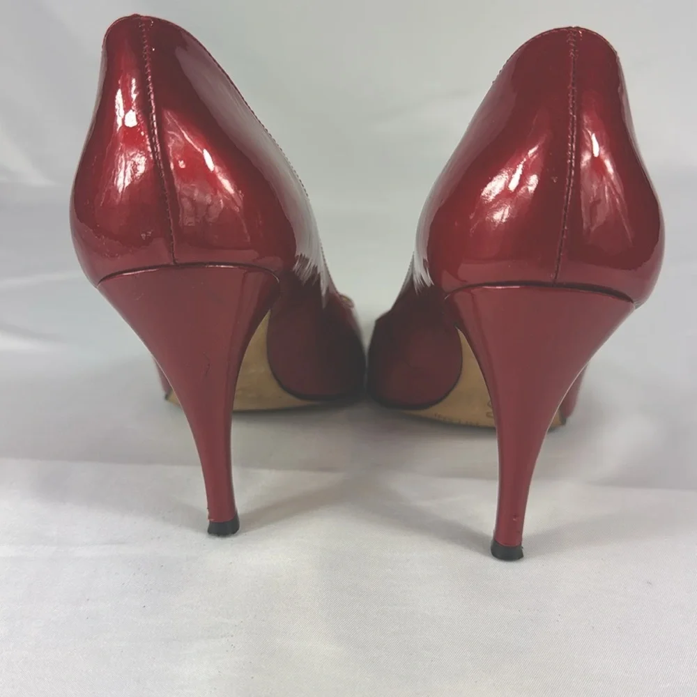 ANTONIO MELANI Red Leather High Heels Size 7M - Picture 5 of 7